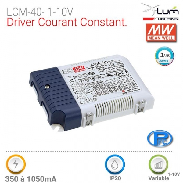 Driver 1-10V Meanwell LCM-40_1-10V distributeur