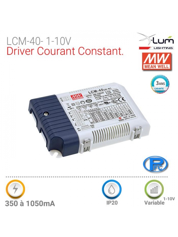 Driver 1-10V Meanwell LCM-40_1-10V distributeur