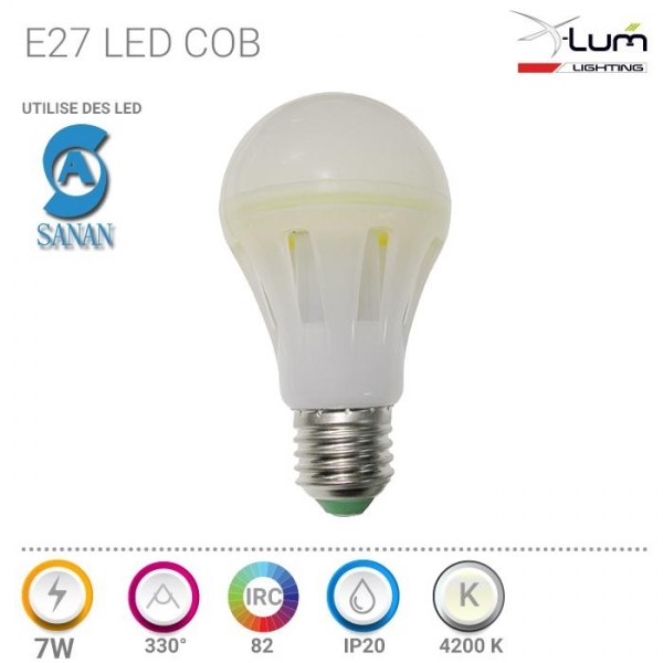 E27 COB LED 7W Neutre X-Lum-Lighting