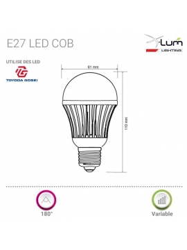 E27 Mcob japon 7W chaud variable