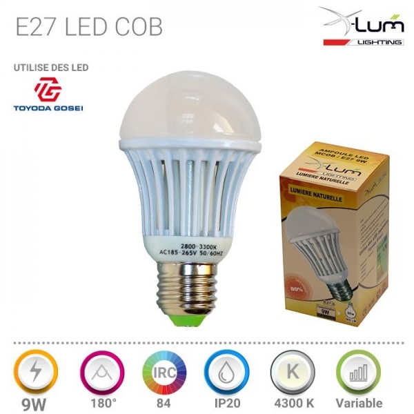 Ampoule E27 Mcob 9W neutre X-Lum-Lighting