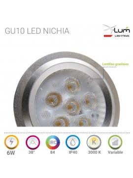 GU10 LED 6W chaud Nichia pro Dimmable