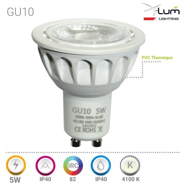 GU10 cob 5W NEUTRE 550lm X-Lum-Lighting