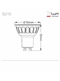 G10COB005D4NVAN-GU10-5W-pvcthermiqueSize