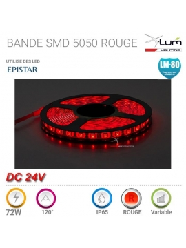Bandeau LED rouge 24V 72W pro