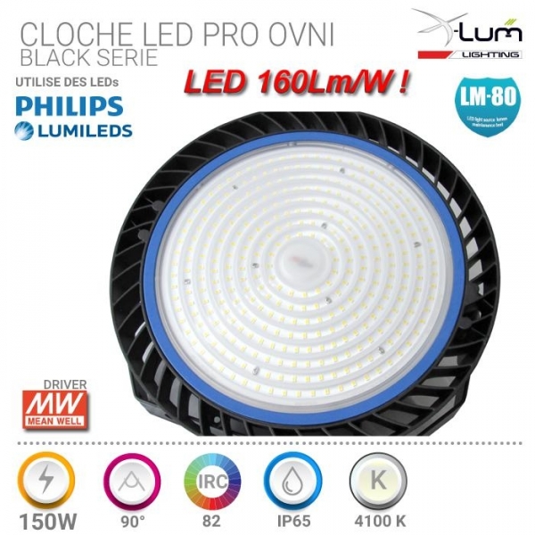 Cloche LED industrielle 150W 160Lm/W distributeur