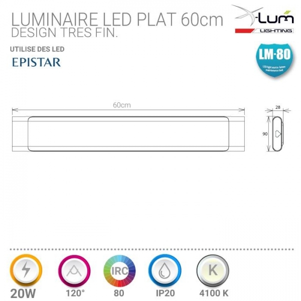 Luminaire suspendu extra plat