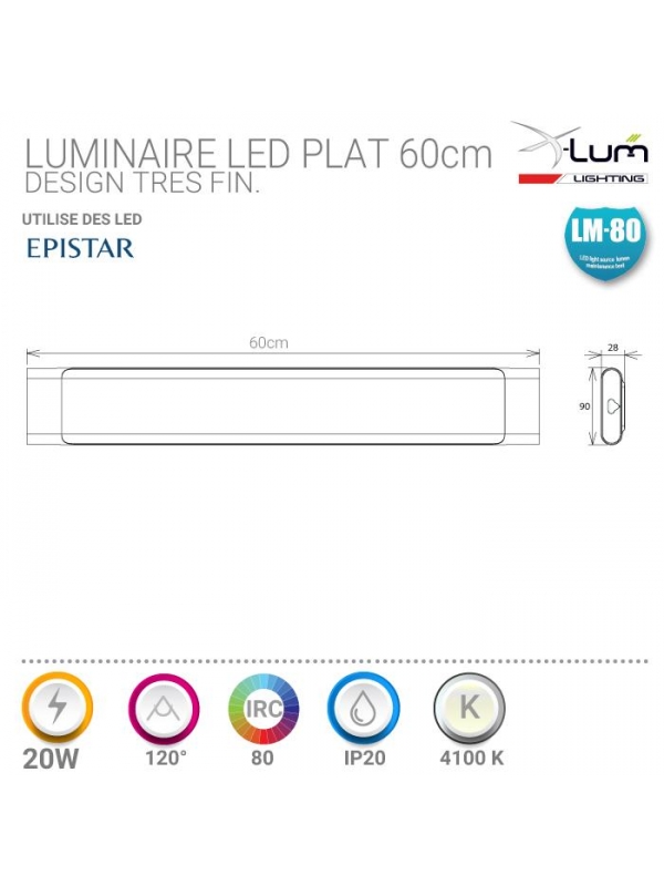 Luminaire suspendu extra plat