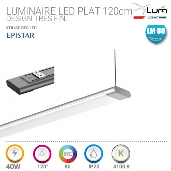 Luminaire 40W extra plat suspendre