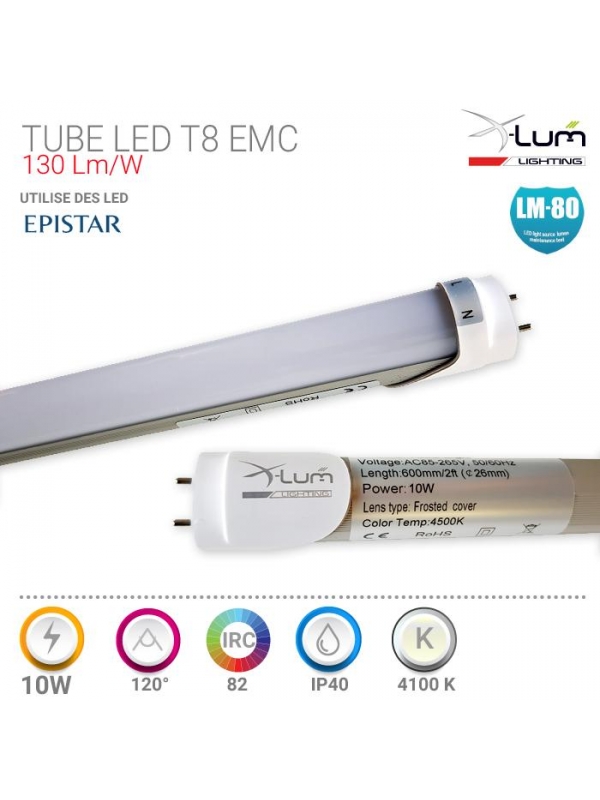 T8 LED 60CM 10W ALU 4200K 1300LM 120° CRI80 EMC PF0.95 DIFF DEPOLI