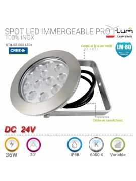 Spot LED immergeable inox 36W X-Lum-Lighting