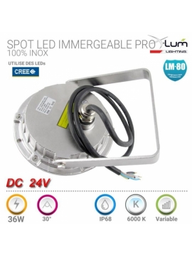 Projecteur immergeable Pro Inox 36W LED