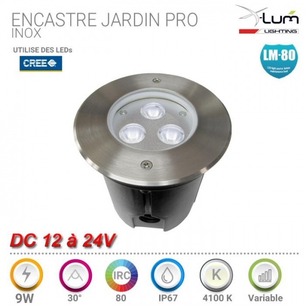 Spot LED jardin 9W Inox Pro