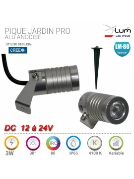 Piquet LED 3W jardin Alu Pro Dimmable