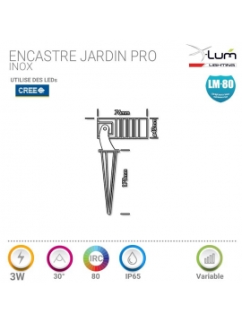 Piquet LED 3W jardin Alu Pro Dimmable