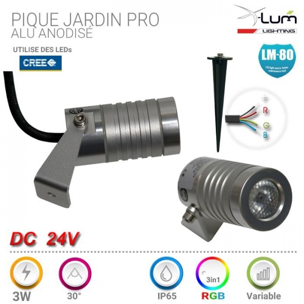 Piquet LED RGB jardin Pro X-Lum-Lighting