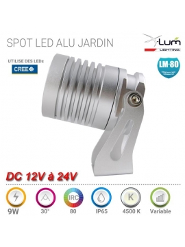 Spot pique Jardin LED 9W Aluminium anodisé