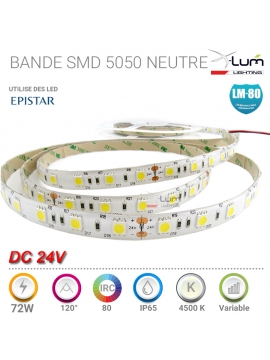 Bandeau LED 5050 72W Neutre 4200K Pro