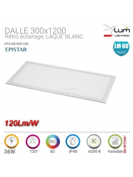 Dalle LED 300x1200 36W 120Lm/W pro