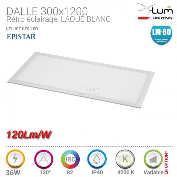 Dalle LED 300x1200 36W 120Lm/W pro