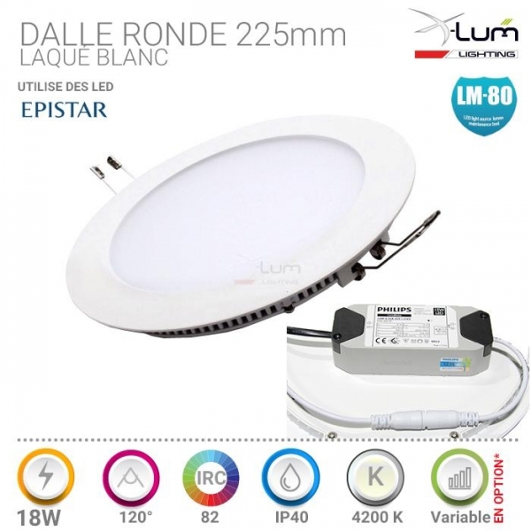 Dalle LED Ronde 18W neutre pro Philips