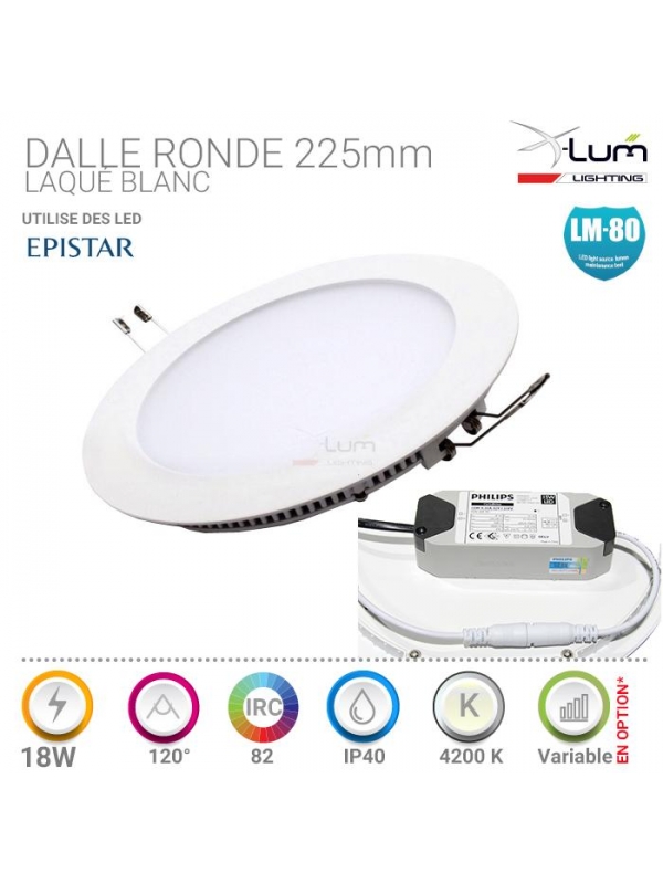 Dalle LED Ronde 18W neutre pro Philips