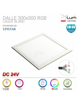 DALLE LED 30x30 18W RGB 120° 24V SANS CONTRÔLEUR. Gar:2ans