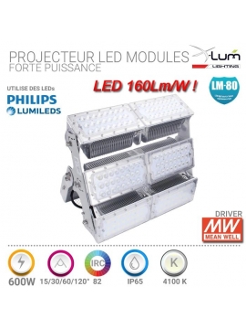 Projecteur chantier indus 600W haute puissance.