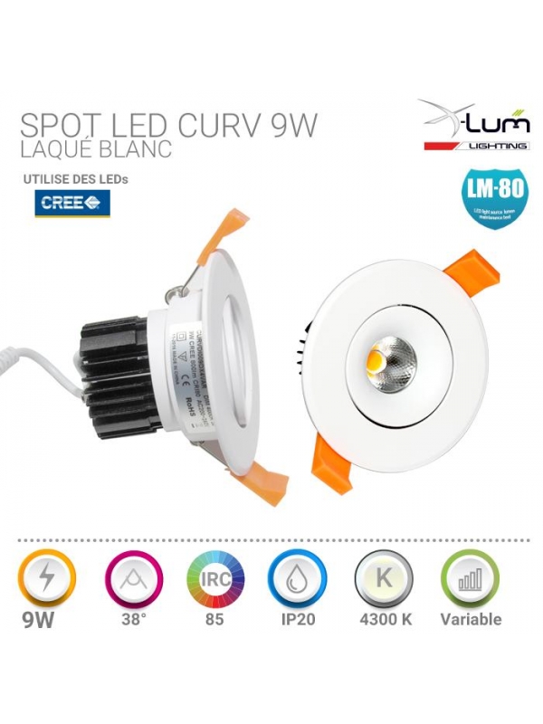 Spot LED 9W encastré design 2021 Dimmable