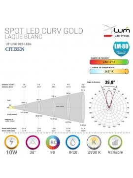 Spot LED 10W pro dimmable CRI90 X-Lum-Lighting