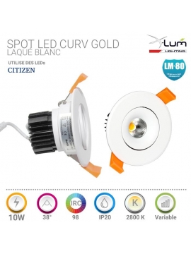 Support Spot LED Encastrable Cuivre Carré 3x10W Intérieur GU5.3