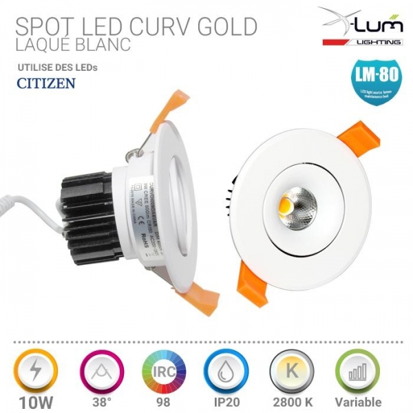 Spot LED 10W pro dimmable CRI90 X-Lum-Lighting