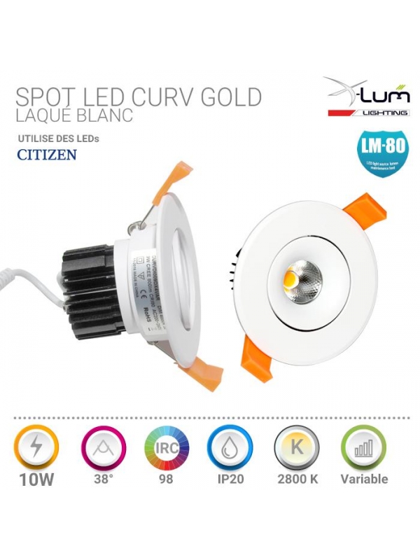 Spot LED 10W pro dimmable CRI90 X-Lum-Lighting
