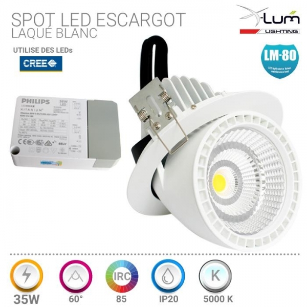 Spot LED escargot Pharmacie 5000K