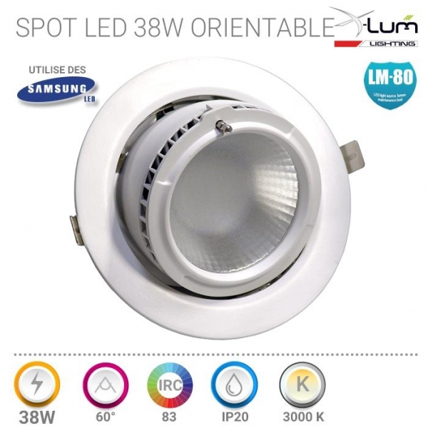 Spot LED magasin Escargot 38W