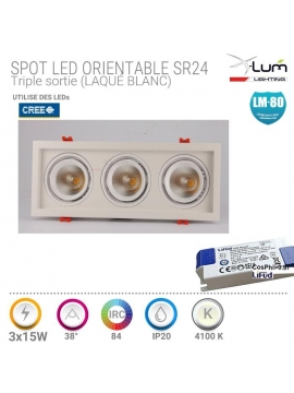 Spot LED triple magasin 3x15W X-Lum-Lighting