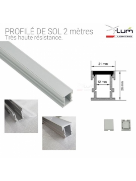 distributeur profilé aluminium LED encastré sol