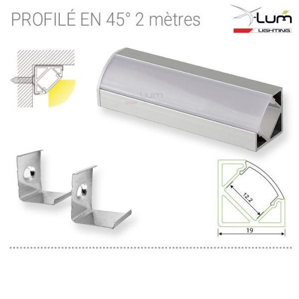 Profilé LED 45° fournisseur france X-Lum-Lighting