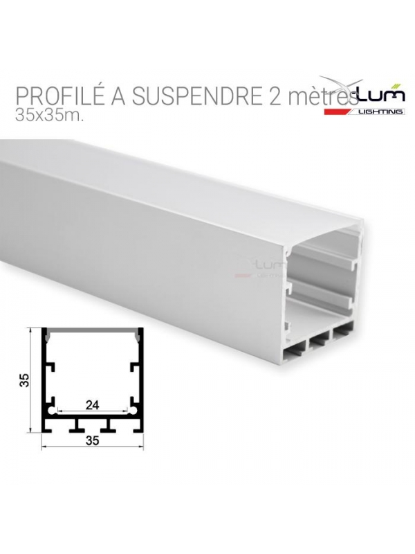 PROFILE ALU 35x35 2M ANOD AVEC JONCTION ET KIT SUPENTE