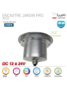 Encastré jardin 9W Inox 12 24V