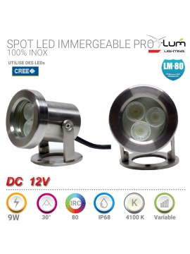 Spot 9W inox LED 4K Pro IP68