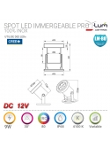 Spot immergeable LED 9W 12v
