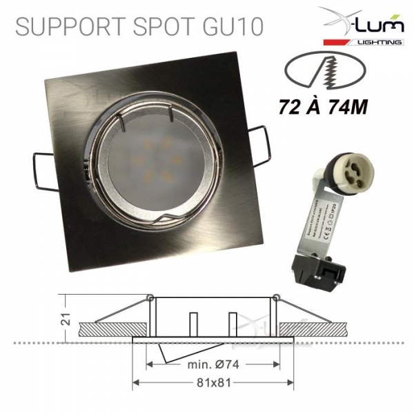 Douille ceramique pour lampe a culot GU10 avec support