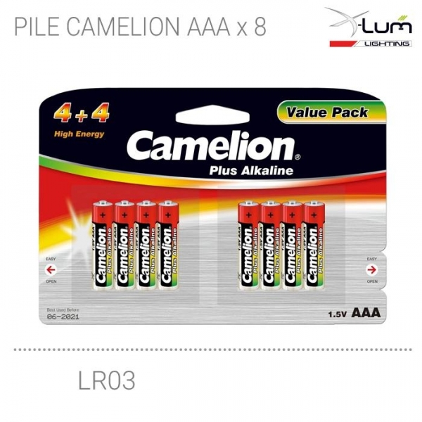 blister 8 piles AAA LR03 Camelion Fournisseur