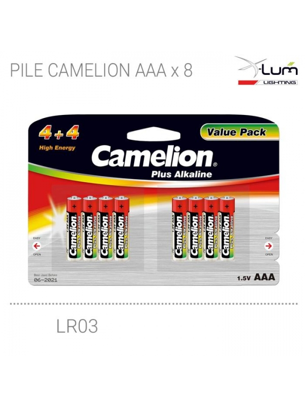 Pack 8 piles alcalines LR03 AAA 1,5 V - Thomson - Pile & chargeur