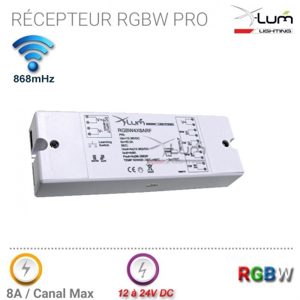 Récepteur RGBW radio x-lum-lighting RGBW4X8ARF