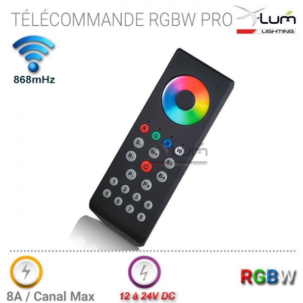 télécommande rgbw 8zones led professionnelle