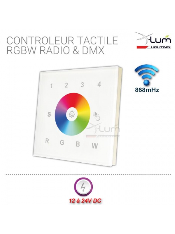 Controleur LED RGB tactile mural avec télécommande