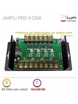 Ampli LED RGBW Professionnel forte puissance 12-24v
