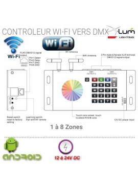 Contrôleur Wifi DMX 512 interface Pro X-Lum-Lighting